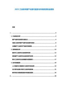 2025工業(yè)軟件國產(chǎn)化替代趨勢與市場投資機會報告