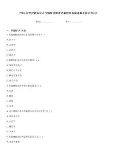 2025年甘孜藏族自治州輔警招聘考試真題含答案詳解【輕巧奪冠】