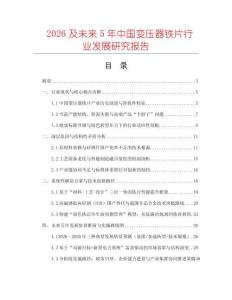2026及未來5年中國變壓器鐵片行業發展研究報告