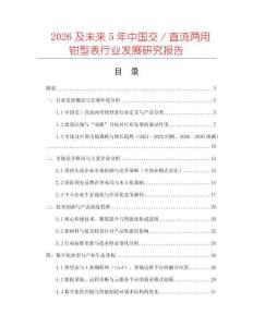 2026及未來5年中國交／直流兩用鉗型表行業(yè)發(fā)展研究報告