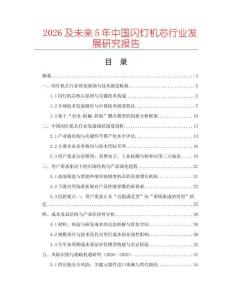 2026及未來5年中國閃燈機芯行業(yè)發(fā)展研究報告