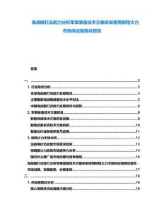 海戰(zhàn)艦打擊能力分析軍事裝備技術(shù)方案研發(fā)使用射程火力市場供應(yīng)鏈現(xiàn)狀報告