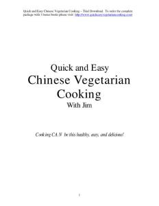 Chinese Vegetarian Cooking Recipes