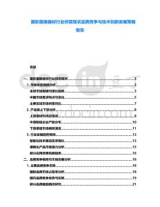 攝影攝像器材行業(yè)供需現(xiàn)狀品牌競爭與技術(shù)創(chuàng)新發(fā)展策略報告