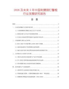 2026及未來5年中國刺猬鋼釘警棍行業發展研究報告