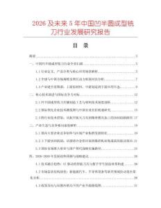 2026及未來5年中國凹半圓成型銑刀行業發展研究報告