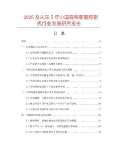 2026及未來5年中國高精度磨膠輥機行業發展研究報告