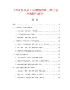 2026及未來5年中國回聲口琴行業(yè)發(fā)展研究報告