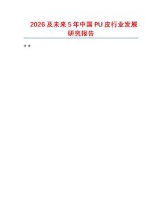 2026及未來5年中國PU皮行業發展研究報告