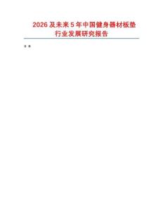 2026及未來5年中國健身器材板墊行業發展研究報告