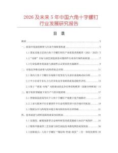 2026及未來(lái)5年中國(guó)六角十字螺釘行業(yè)發(fā)展研究報(bào)告