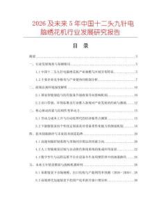 2026及未來(lái)5年中國(guó)十二頭九針電腦繡花機(jī)行業(yè)發(fā)展研究報(bào)告