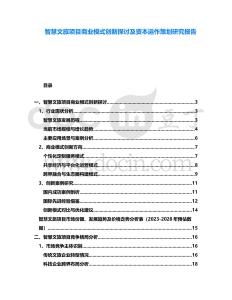 智慧文旅項(xiàng)目商業(yè)模式創(chuàng)新探討及資本運(yùn)作策劃研究報(bào)告