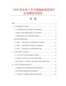 2026及未來5年中國備胎架掛鉤行業發展研究報告