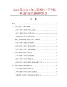 2026及未來5年中國透射上下光路系統(tǒng)行業(yè)發(fā)展研究報告