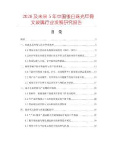 2026及未來5年中國銀白珠光甲骨文玻璃行業發展研究報告