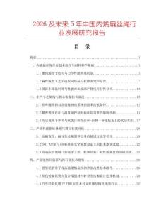 2026及未來5年中國丙烯扁絲繩行業(yè)發(fā)展研究報告
