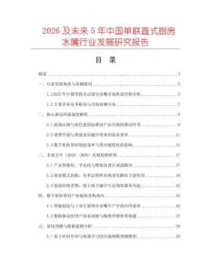 2026及未來5年中國單聯直式廚房水嘴行業發展研究報告