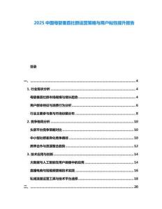 2025中國母嬰垂直社群運營策略與用戶粘性提升報告