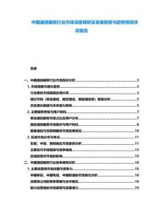 中國通信服務行業(yè)市場深度調研及發(fā)展前景與趨勢預測詳盡報告