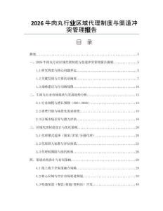 2026牛肉丸行業區域代理制度與渠道沖突管理報告
