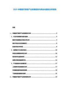 2025中國(guó)醫(yī)療美容產(chǎn)業(yè)發(fā)展趨勢(shì)與商業(yè)化路徑分析報(bào)告