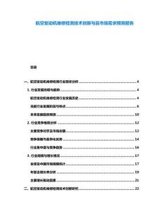 航空發(fā)動機維修檢測技術(shù)創(chuàng)新與后市場需求預(yù)測報告