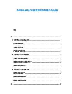 馬其頓冶金行業市場運營效率及投資潛力評估報告