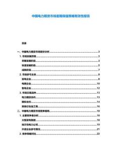 中國電力期貨市場套期保值策略有效性報告