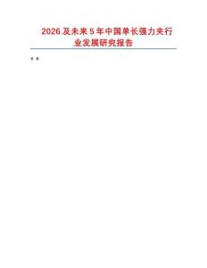 2026及未來5年中國單長強(qiáng)力夾行業(yè)發(fā)展研究報告