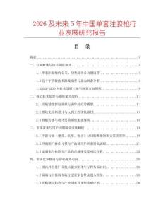 2026及未來5年中國單套注膠槍行業(yè)發(fā)展研究報告