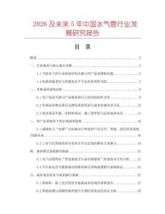 2026及未來5年中國水氣管行業(yè)發(fā)展研究報告
