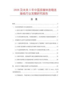 2026及未來5年中國多媒體音箱連接線行業(yè)發(fā)展研究報告