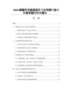 2026檳臌膂瞀蟛誆設菲勺焙蜀輝行業分析發展規劃研究報告