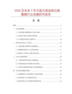 2026及未來5年中國天然金剛石修整器行業發展研究報告