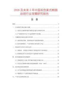 2026及未來5年中國雙色美式柄鋼絲鉗行業發展研究報告