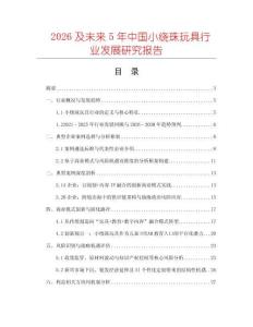 2026及未來5年中國小繞珠玩具行業(yè)發(fā)展研究報告