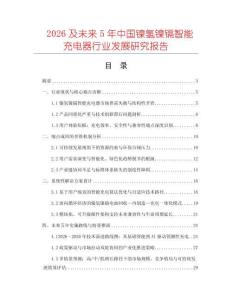 2026及未來5年中國鎳氫鎳鎘智能充電器行業發展研究報告