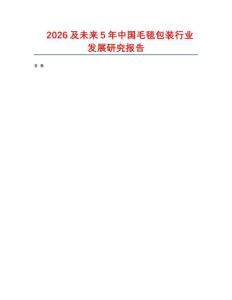 2026及未來5年中國毛毯包裝行業(yè)發(fā)展研究報告