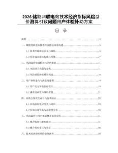 2026儲能網聯電站技術經濟指標風險溢價測算引致問題用戶體驗補助方案