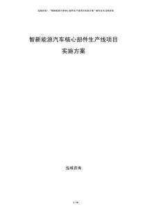 智新能源汽車核心部件生產(chǎn)線項目實施方案