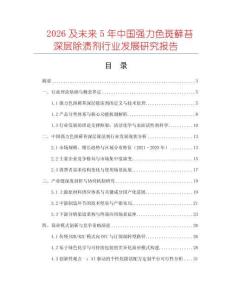2026及未來5年中國強力色斑蘚苔深層除漬劑行業(yè)發(fā)展研究報告