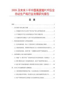 2026及未來5年中國高速翅片沖壓全自動生產線行業發展研究報告