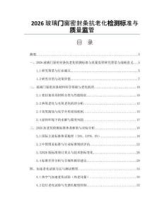 2026玻璃門窗密封條抗老化檢測標準與質量監管