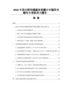 2026中國光纖跳線連接器細分市場需求結構與增長潛力報告