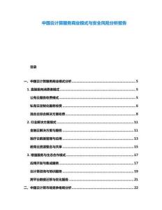 中國(guó)云計(jì)算服務(wù)商業(yè)模式與安全風(fēng)險(xiǎn)分析報(bào)告
