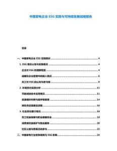 中國家電企業(yè)ESG實踐與可持續(xù)發(fā)展戰(zhàn)略報告