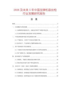 2026及未來5年中國加彈機(jī)吸絲槍行業(yè)發(fā)展研究報(bào)告