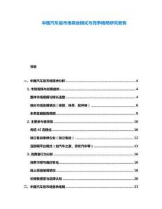 中國汽車后市場商業模式與競爭格局研究報告
