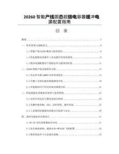 20260智能產線固態超級電容器緩沖電源配置指南